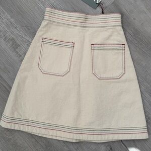 NWT Alemais Cream Skirt with Stitching